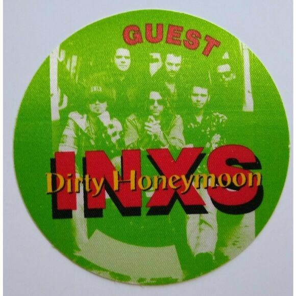 INXS Dirty Honeymoon Band Photo Backstage Pass Original New Wave Rock 1993 Green - Picture 1 of 3